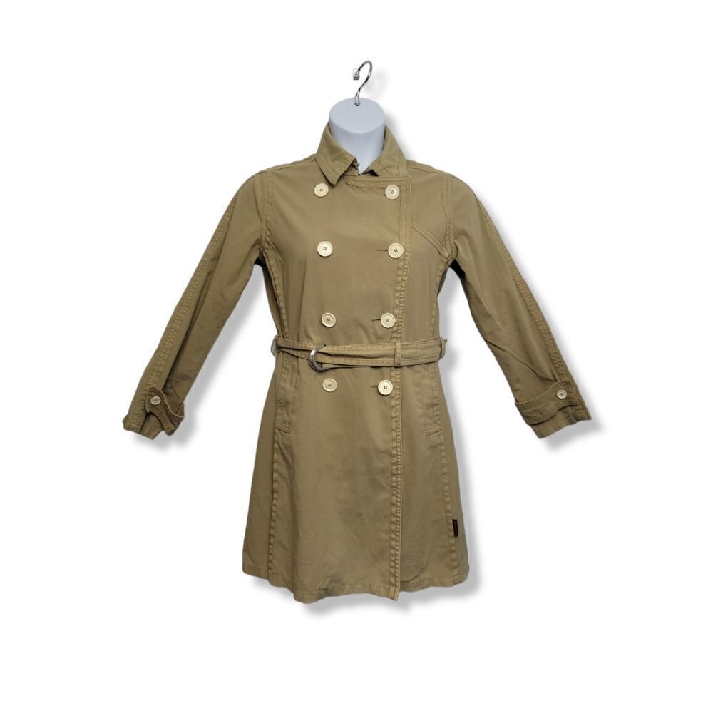 MONCLER vintage tan double breasted belted trench‎ coat 1/S